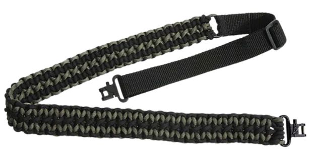 Picture of Outdoor Connection PCS80569 Paracord Sling 1" W x 43" L Adjustable Black w/Green Accents for Rifle/Shotgun