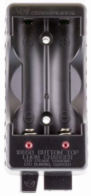 Picture of Streamlight 22100 Battery Charger Dual Channel Black 18650 Li-ion Rechargeable Battery