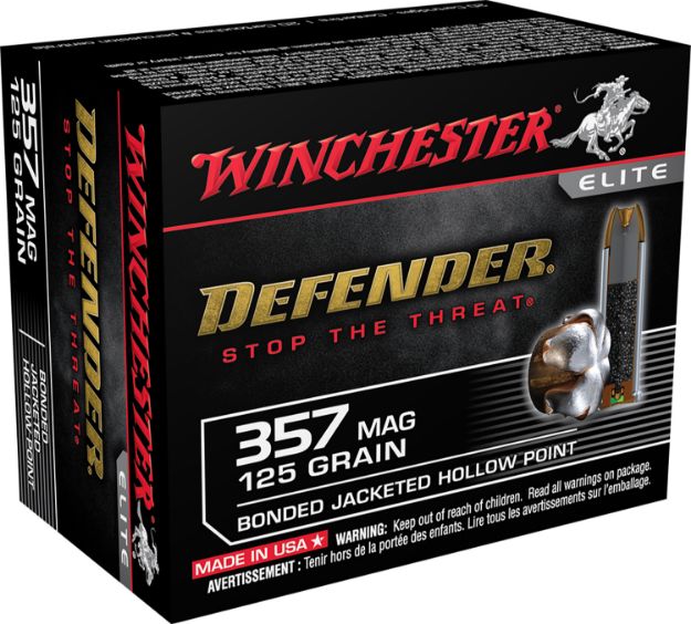 Picture of Winchester Ammo S357MPDB Defender  357Mag 125gr Bonded Jacket Hollow Point 20 Per Box/10 Case