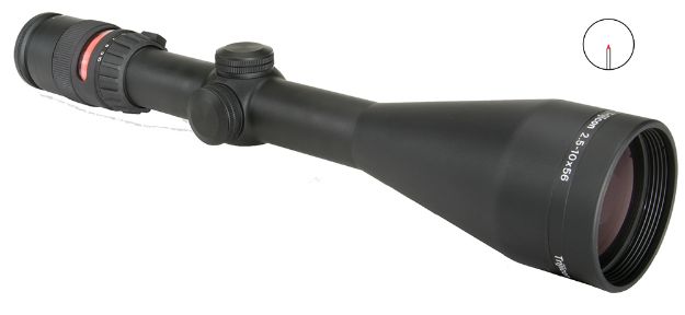 Picture of Trijicon 200035 AccuPoint  Black Hardcoat Anodized 2.5-10x56mm 30mm Tube Illuminated Red Triangle Post Reticle