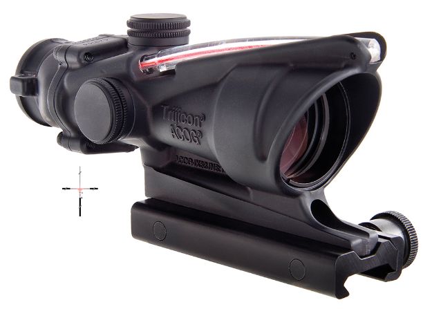 Picture of Trijicon 100233 ACOG  Black Hardcoat Anodized 4x32mm Illuminated Red Crosshair .223/5.56 BDC Reticle