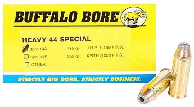 Picture of Buffalo Bore Ammunition 14A20 Heavy Strictly Business 44S&W Spl 180gr Jacket Hollow Point 20 Per Box/12 Case