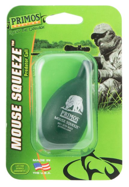 Picture of Primos 304 Mouse Squeeze  Mouse/Rodent Sounds Attracts Predators Green Rubber