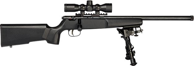 Picture of Savage Arms 13824 Rascal Target XP Youth 22 LR 1rd 16.12" Barrel, Matte Blued Metal Finish, Matte Black Synthetic Stock Includes 4x32mm Scope & Bipod