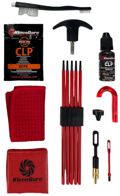 Picture of KleenBore SAF300 SAF-T-CLAD Universal Classic Cleaning Kit 22 Cal - 12 Gauge Handguns / Rifles / Shotguns