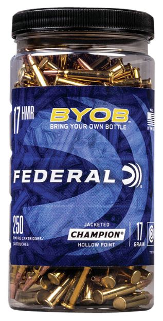 Picture of Federal 770BTL250 Champion Training BYOB 17HMR 17gr Speer TNT Jacketed Hollow Point 250 Per Box/8 Case