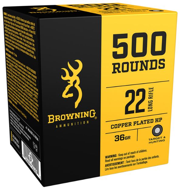 Picture of Browning Ammo B194122000 BPR Performance Rimfire  22LR 36gr Plated Hollow Point 1000 Per Box/2 Case