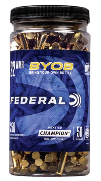 Picture of Federal 757BTL250 Champion Training BYOB 22WMR 50gr Jacketed Hollow Point 250 Per Box/8 Case