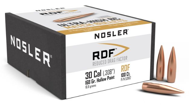 Picture of Nosler 53182 RDF Match 30Cal 168gr Hollow Point Boat Tail 100/Box