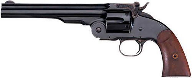 Picture of Taylors & Company 550652 Top Break Schofield 44-40 Win Caliber with 7" Barrel, 6rd Capacity Cylinder, Overall Blued Engraved Finish Steel & Walnut Grip