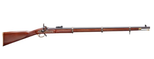 Picture of Taylors & Company 210033 Enfield Whitworth  451 Cal Percussion Musket Cap 36" Browned Hexagonal Barrel, Color Case Hardened Rec, Walnut Stock, Ladder Sight