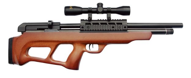 Picture of Beeman 1357 Under-Lever  Pre-Charged Pneumatic 177 Pellet 12+1 Shot Black Black Receiver European Hardwood Scope 4x32mm