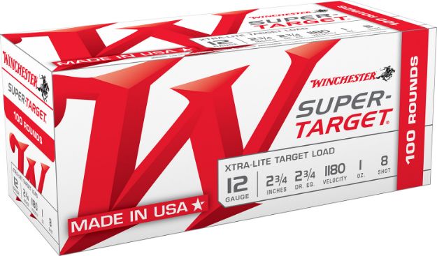 Picture of Winchester Ammo TRGTL128VP Super-Target Xtra-Lite 12Gauge 2.75" 1oz 8Shot 100 Box/2 Case *Value Pack