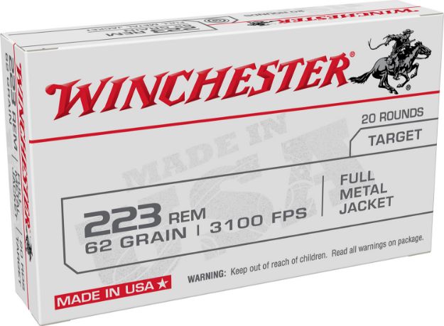 Picture of Winchester Ammo W223FMJ62 USA  223Rem 62gr Full Metal Jacket 20 Per Box/50 Case