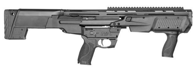 Picture of Smith & Wesson 12490 M&P Bullpup 12 Gauge Pump 3" 7+1 (2.75") 19" Black Oxide Smooth Bore/Threaded Barrel, Matte Black Receiver, Black Fixed Bullpup Stock, Black w/Interchangeable Backstrap Grip