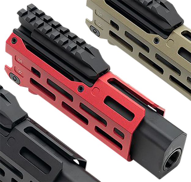 Picture of Strike Industries CEVOHG6RED Strike  6" M-Lok Red Aluminum with Faux Suppressor for CZ Scorpion EVO (7.72" Barrel Length)