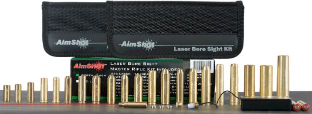 Picture of AimShot  Master Kit  Multi-Caliber Bore Sight with Red 650nM Laser, Uses L736 Button Cell Batteries & 2 AAA Batteries for Battery Pack for Rifles (Batteries Not Included)