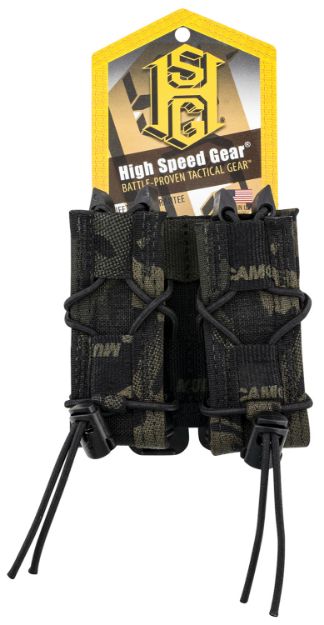 Picture of High Speed Gear 11PT02MB TACO Mag Pouch Double MultiCam Black Nylon MOLLE Compatible w/ Pistol