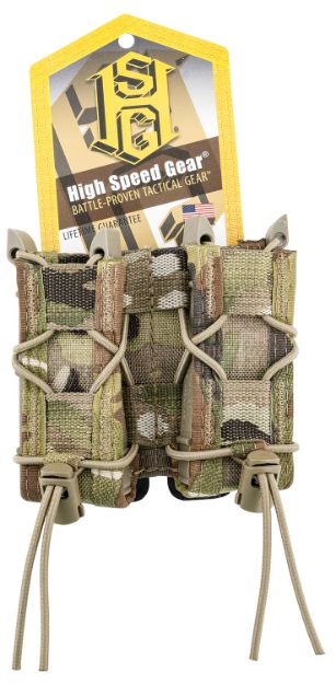 Picture of High Speed Gear 11PT02MC TACO Mag Pouch Double MultiCam Nylon MOLLE Compatible w/ Pistol