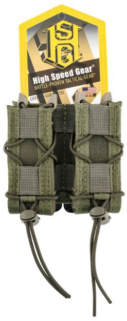 Picture of High Speed Gear 11PT02OD TACO Mag Pouch Double OD Green Nylon MOLLE Compatible w/ Pistol