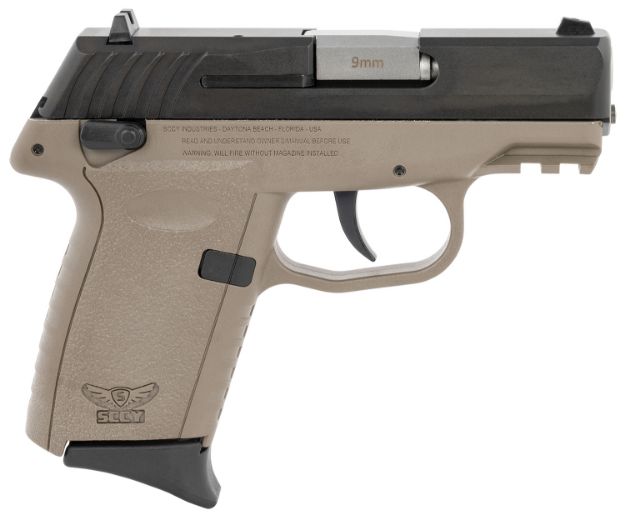 Picture of SCCY Industries CPX1CBDEG3 CPX-1 Gen3 9mm Luger 10+1 3.10" Flat Dark Earth Polymer w/ Picatinny Rail Serrated Black Nitride SS Slide FDE Polymer Grip