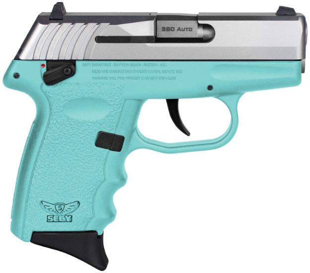 Picture of SCCY Industries CPX-4TTSB CPX-4  380 ACP 10+1 2.96" SCCY Blue Polymer Serrated SS Slide Finger Grooved SCCY Blue Polymer Grip