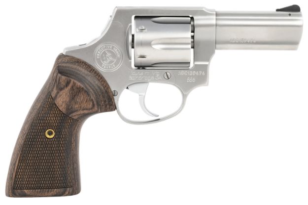 Picture of Taurus 2856EX39CH 856 Executive Grade 38 Special +P Caliber with 3" Barrel, 6rd Capacity Cylinder, Overall Polished Satin Stainless Steel Finish & Altamont Wood Grip