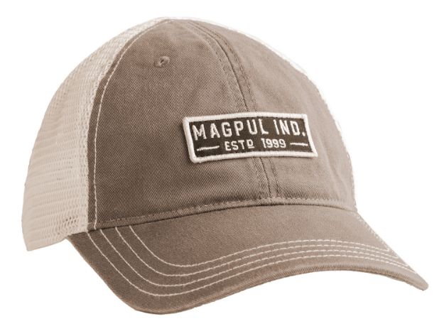 Picture of Magpul MAG1260-252 Established Garment Trucker Hat Driftwood Adjustable Snapback OSFA Embroidered Patch