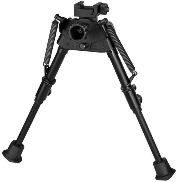 Picture of Harris Bipods S-BRP Swivel BR Picatinny, 6-9", Black Steel/Aluminum, Rubber Feet