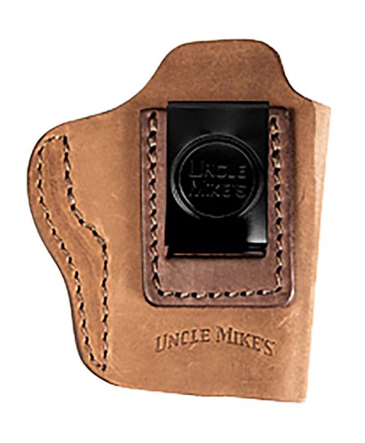 Picture of Uncle Mikes-leather(1791) UMIWB3BRWA Inside the Waistband IWB Size 03, Brown Leather, Compatible w/Springfield Hellcat, Glock 42/43, Belt Clip Mount, Right Hand