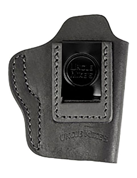 Picture of Uncle Mikes-leather(1791) UMIWB3MBLA Inside the Waistband IWB Size 03, Matte Black Leather, Compatible w/Taurus GX4, Glock 42/43, Belt Clip Mount Right Hand