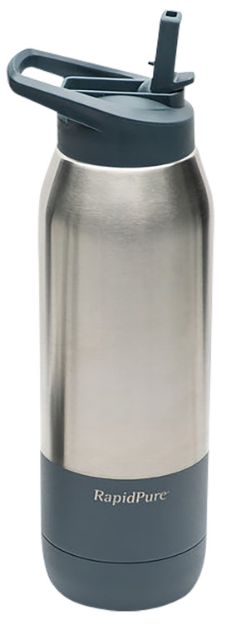 Picture of RapidPure 01600124 Purifier + Insulated Steel Bottle Compatible With Most 2.5" Water Bottles, Stainless Steel, 3.5" x 3.5" x 11.1", Includes Ultralight Straw