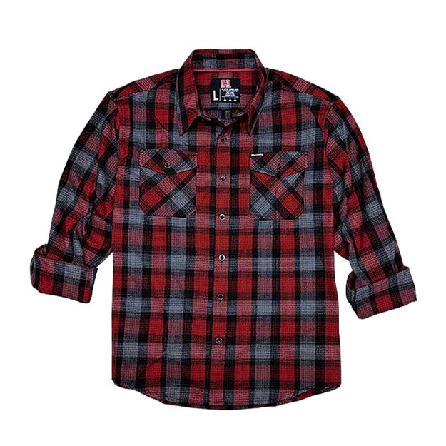 Picture of Hornady Gear 32194 Flannel Shirt  XL Red/Black/Gray,  Cotton/Polyester, Relaxed Fit Button Up