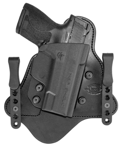 Picture of Comp-Tac C225SW250RBSN MTAC  IWB Black Kydex/Leather Belt Clip Fits S&W M&P Shield EZ 380 Right Hand