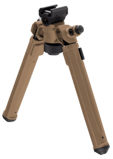 Picture of Magpul MAG941-FDE Bipod  1913 Picatinny Rail Attachment, Flat Dark Earth Mil-Spec Anodized Aluminum, 6.80-10.30" Vertical Adjustment, Rubber Feet for AR-Platform