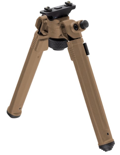 Picture of Magpul MAG933-FDE Bipod  M-LOK Attachment, Flat Dark Earth Mil-Spec Anodized Aluminum,  6.80-10.30" Vertical Adjustment, Rubber Feet for AR-Platform