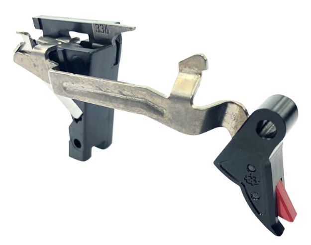 Picture of Cross Armory CRGTDI Drop In  Flat Trigger w/ 3.50 lbs Draw Weight & Black/Red Finish