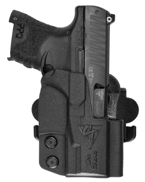 Picture of Comp-Tac C241WA225RBKN International  OWB Black Kydex Belt Loop/Paddle Fits Walther PPQ SubCompact Right Hand