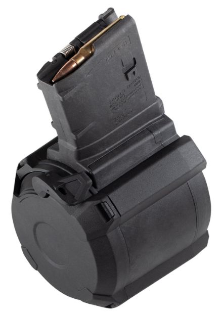 Picture of Magpul MAG993-BLK PMAG GEN M3 50rd Drum 308 Win/7.62x51mm NATO Fits AR-10/M110/SR25 Black Polymer