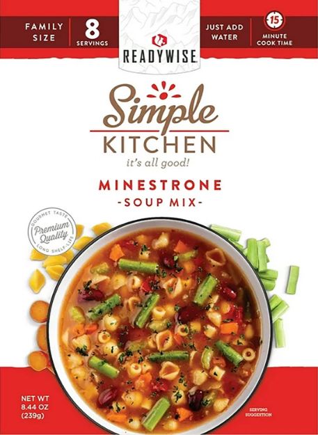 Picture of ReadyWise RWSK05065 Simple Kitchen Minestrone Soup 8 Servings Per Pouch, 6 Per Case