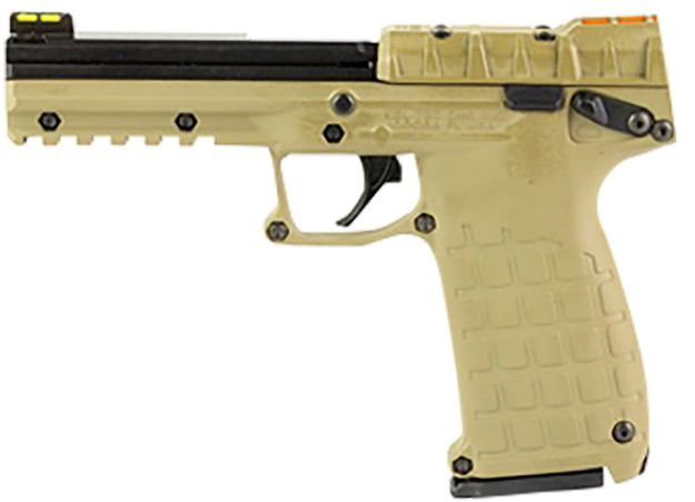 Picture of Kel-Tec PMR30TAN10 PMR30  22 WMR 10+1 4.30" Black Fluted Steel Barrel, Black/Tan Serrated Slide, Tan Polymer Frame w/Picatinny Rail, Tan Textured Polymer Grip