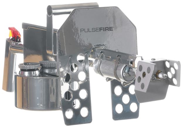 Picture of Exothermic Technologies PFLRTSILV Pulsefire LRT Mirror Silver Aluminum/Brass/Viton 25 ft Flame Range 25.70" Long Fuel Gasoline/Gasoline, Diesel Mix Includes Battery/Battery Charger