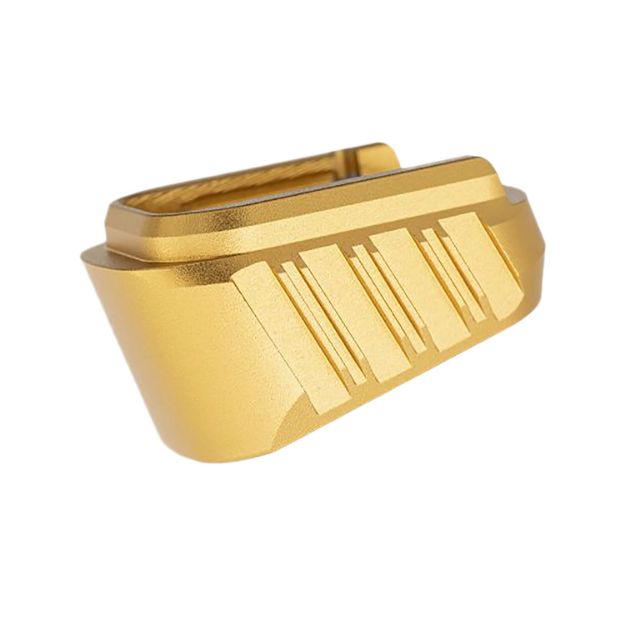 Picture of Tyrant CNC TDHCATMAGEX3GOLD Hellcat Magazine Extension Fits Springfield Hellcat Pro Gold 7000 Series Aluminum