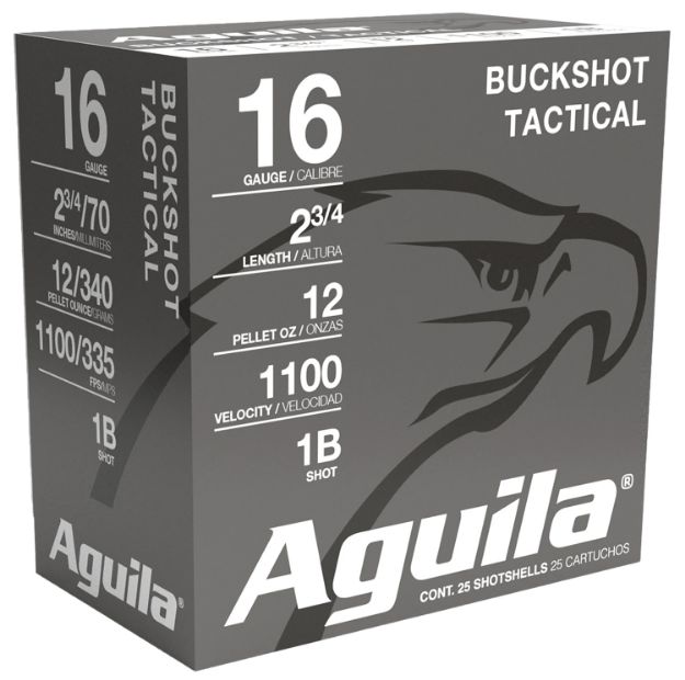 Picture of Aguila 1C1601BA Buckshot High Velocity 16Gauge 2.75" 1 1/8oz 1Buck Shot 25 Per Box/10 Case