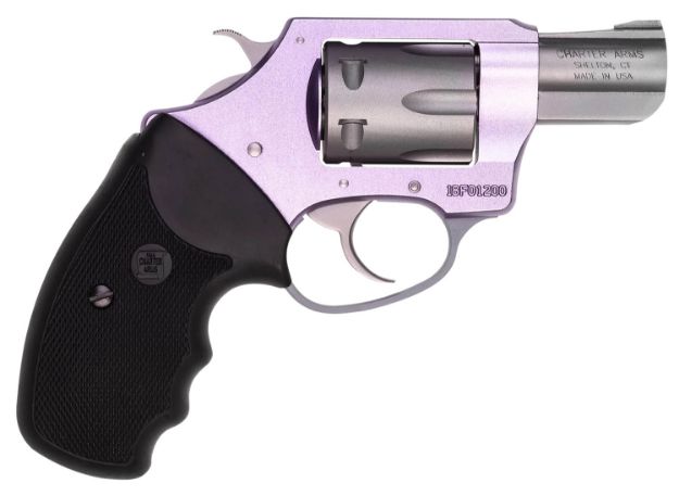 Picture of Charter Arms 52240 Pathfinder Lite Lavender Lady Small 22 LR, 8 Shot, 2" Matte Stainless Steel Barrel & Cylinder, Lavender Aluminum Frame w/Black Finger Grooved Rubber Grip, Exposed Hammer