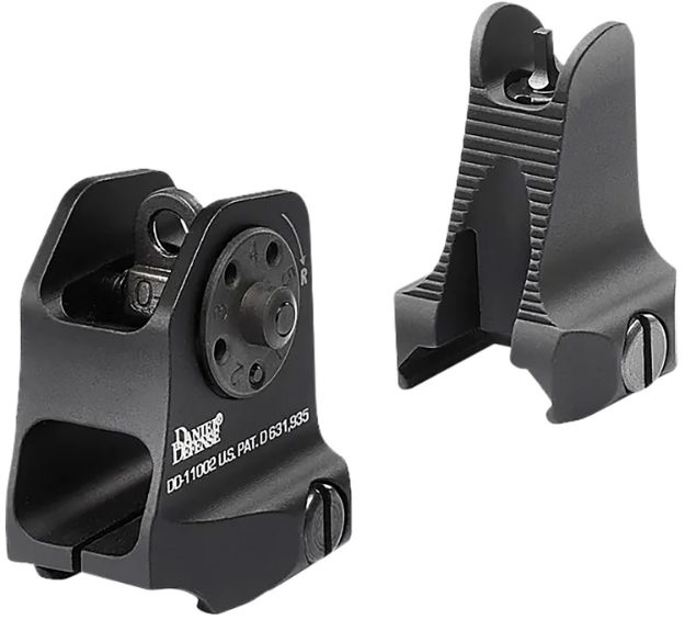 Picture of Daniel Defense 1908809116 AR-15 Iron Sight Set  Black Hardcoat Anodized Fixed Front & Rear Sight