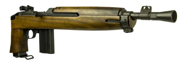 Picture of Inland MFG ILM200 Advisor M1 30 Carbine 15+1 12" Threaded Barrel w/Conical Flash Hider,  Black Parkerized Metal Finish, Type 2 Barrel Band, Round Bolt, Low Wood Walnut Stock