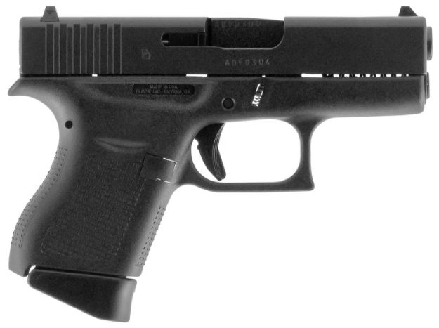 Picture of Glock UI4350201 G43  Sub-Compact 9mm Luger 6+1 3.41" Black Steel Barrel, Matte Black Serrated Steel Slide, Black Polymer Frame, Black Textured Polymer Grip, USA Made