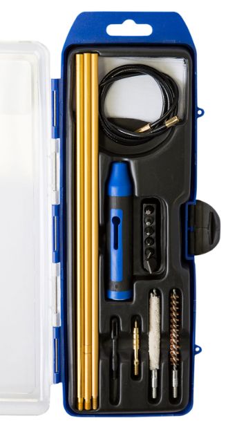 Picture of DAC GM22HY GunMaster Hybrid Cleaning Kit 22 Cal Rifle/16 Pieces Black/Blue