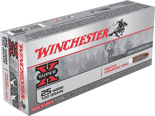 Picture of Winchester Ammo X25WSS Super X  25WSSM 120gr Positive Expanding Point 20 Per Box/10 Case